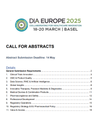 DIA Europe 2025: Call for Abstracts